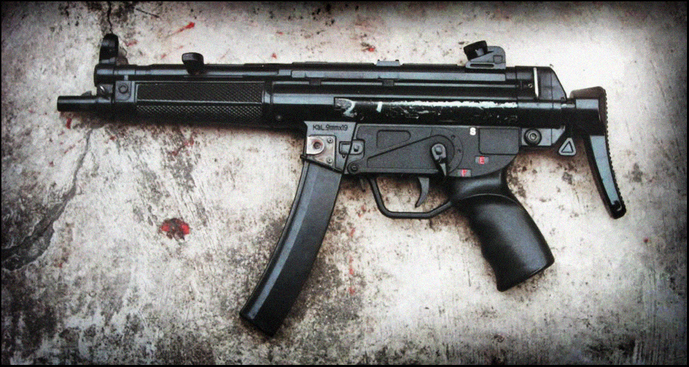 HK MP5A3 со складывающимся вбок прикладом, прицелом AimPoint и цевье с возм...